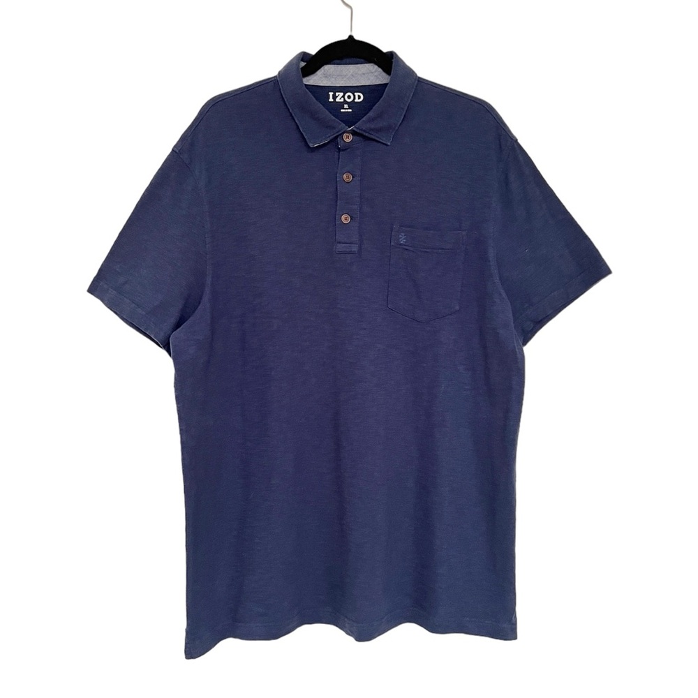 IZOD navy blue textured cotton polo shirt